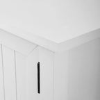 Mobile TV da 58 pollici con ante a battente scanalate – MDF e laminato, 2 ripiani aperti