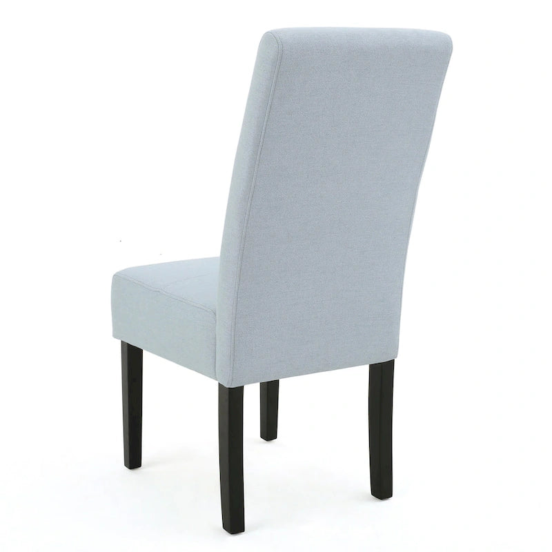 Sedia da pranzo contemporanea con tappezzeria a punto T e gambe in legno massello