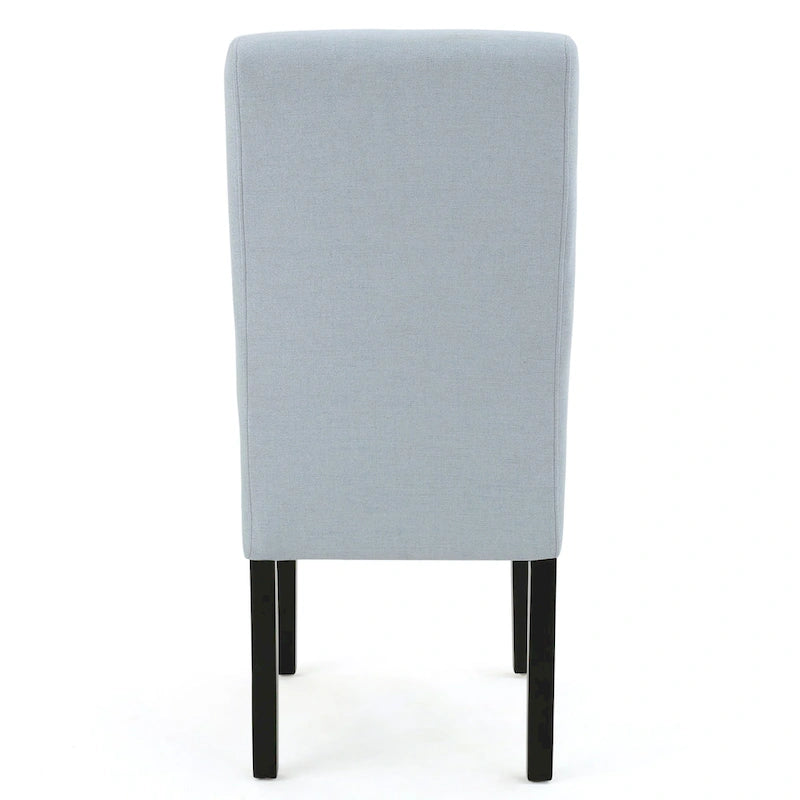 Sedia da pranzo contemporanea con tappezzeria a punto T e gambe in legno massello