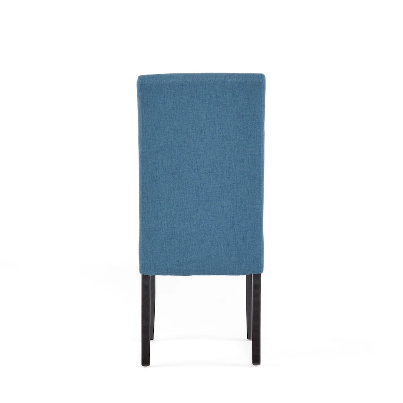 Sedia da pranzo contemporanea con tappezzeria a punto T e gambe in legno massello
