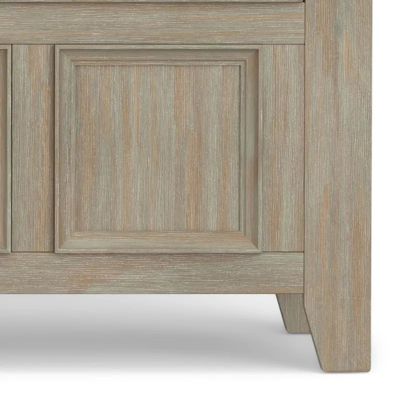 Panca Contenitore da Ingresso Transizionale in Legno Massello Larga 122 cm con Coperchio Sollevabile