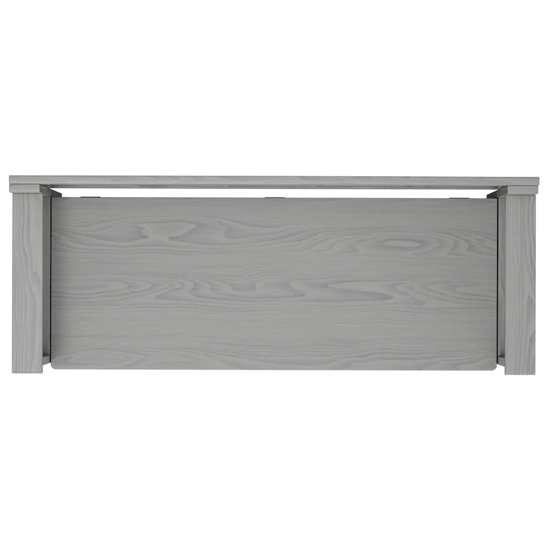 Panca Contenitore da Ingresso Transizionale in Legno Massello Larga 122 cm con Coperchio Sollevabile
