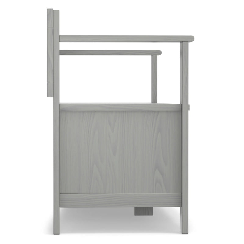Panca Contenitore da Ingresso Transizionale in Legno Massello Larga 122 cm con Coperchio Sollevabile