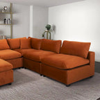 Divano componibile modulare Mid-Century Modern – Velluto Performance, Struttura in legno massello