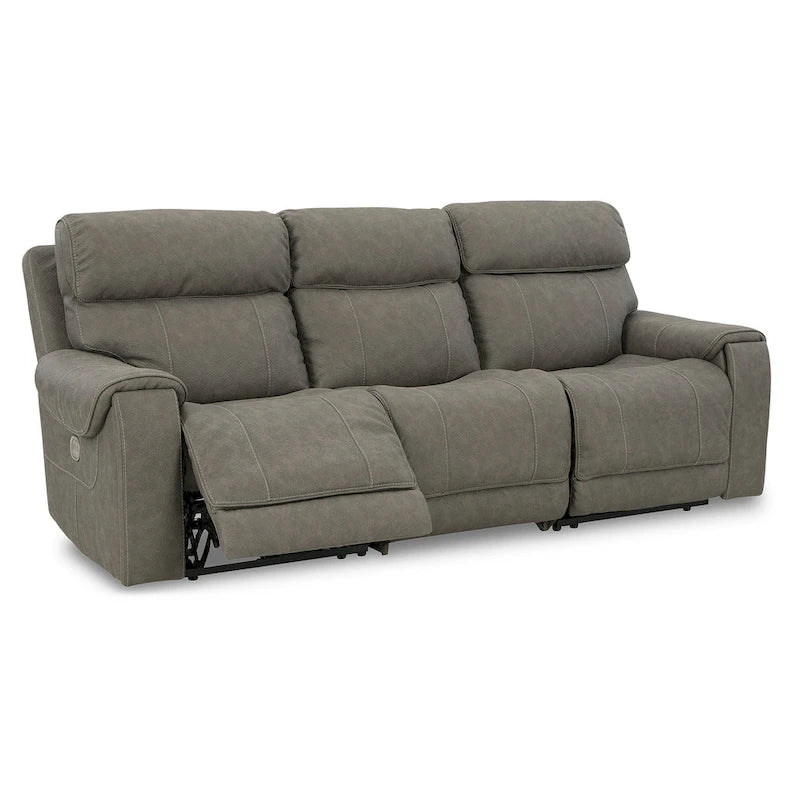 Divano letto a 3 posti reclinabile elettricamente grigio – 256,5 cm L x 106,7 cm P x 106,7 cm A, divano componibile per soggiorno