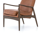 Poltrona accent imbottita, poltrona moderna da salotto con gambe in legno massiccio