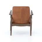 Poltrona accent imbottita, poltrona moderna da salotto con gambe in legno massiccio