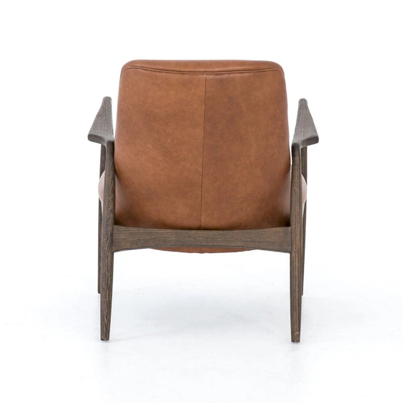 Poltrona accent imbottita, poltrona moderna da salotto con gambe in legno massiccio
