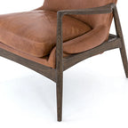 Poltrona accent imbottita, poltrona moderna da salotto con gambe in legno massiccio