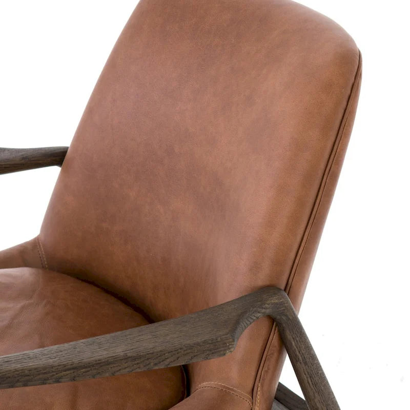 Poltrona accent imbottita, poltrona moderna da salotto con gambe in legno massiccio