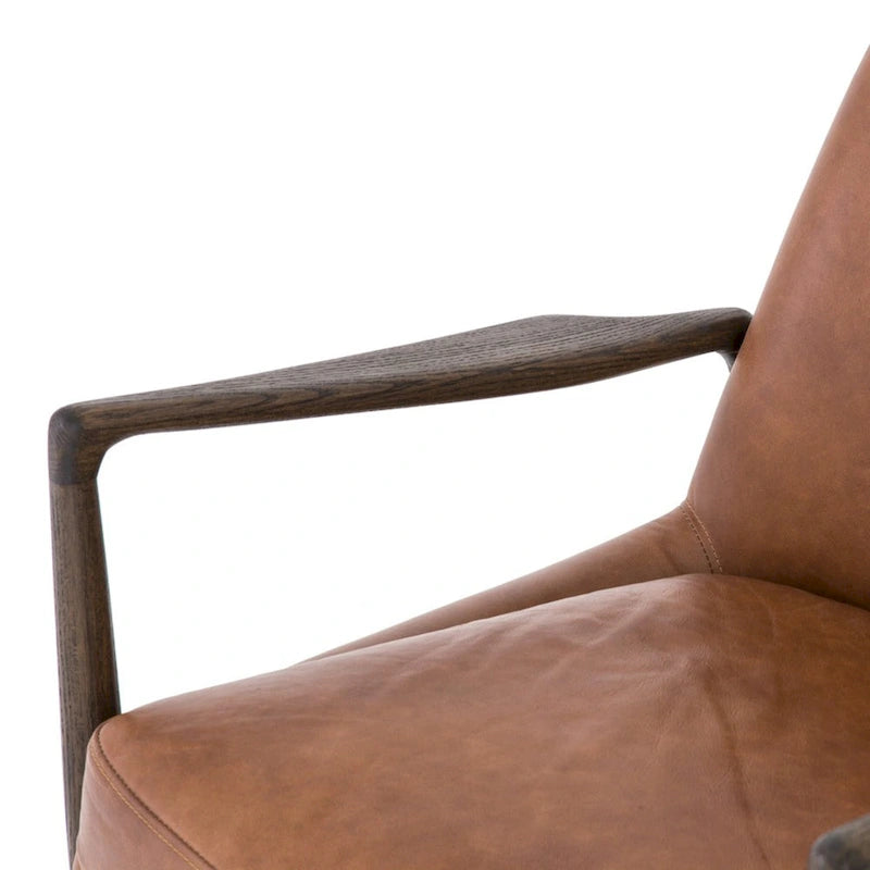 Poltrona accent imbottita, poltrona moderna da salotto con gambe in legno massiccio