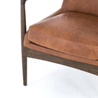 Poltrona accent imbottita, poltrona moderna da salotto con gambe in legno massiccio