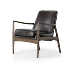 Poltrona accent imbottita, poltrona moderna da salotto con gambe in legno massiccio