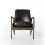 Poltrona accent imbottita, poltrona moderna da salotto con gambe in legno massiccio