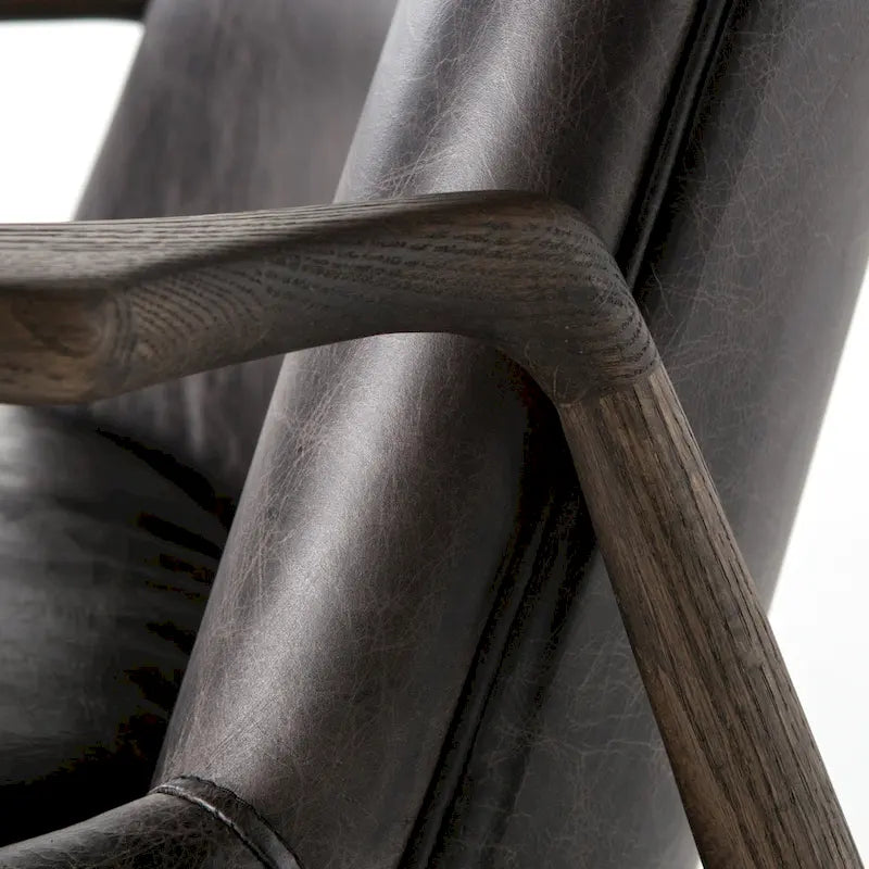 Poltrona accent imbottita, poltrona moderna da salotto con gambe in legno massiccio