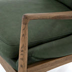 Poltrona accent imbottita, poltrona moderna da salotto con gambe in legno massiccio