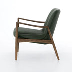 Poltrona accent imbottita, poltrona moderna da salotto con gambe in legno massiccio