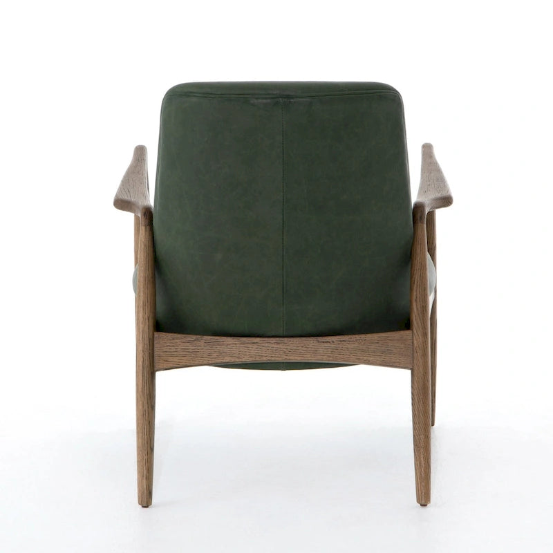 Poltrona accent imbottita, poltrona moderna da salotto con gambe in legno massiccio