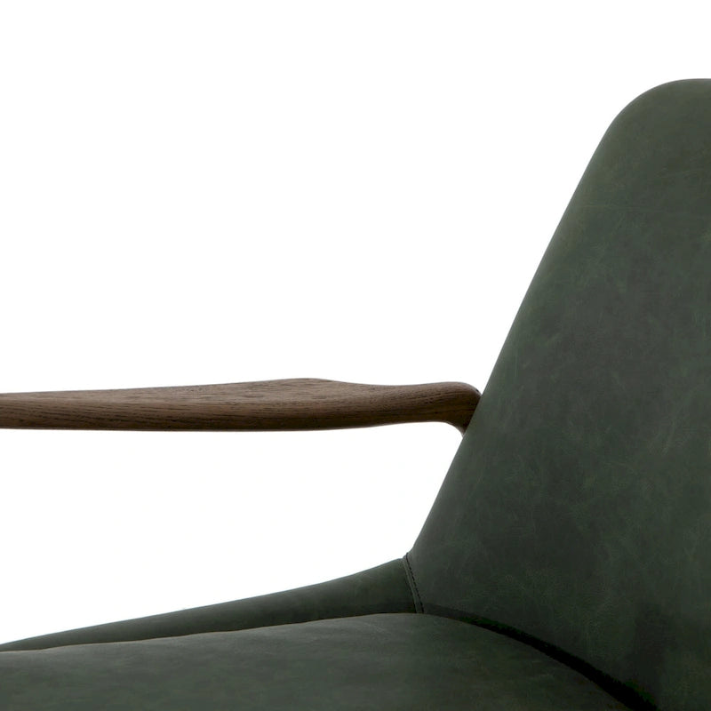 Poltrona accent imbottita, poltrona moderna da salotto con gambe in legno massiccio