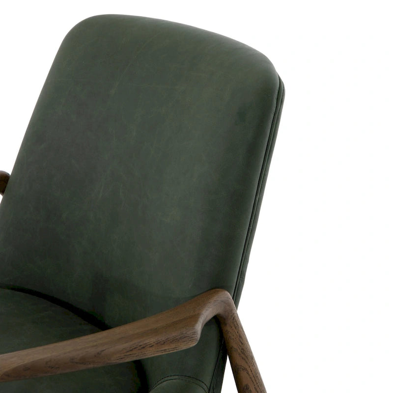 Poltrona accent imbottita, poltrona moderna da salotto con gambe in legno massiccio