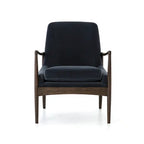 Poltrona accent imbottita, poltrona moderna da salotto con gambe in legno massiccio