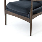 Poltrona accent imbottita, poltrona moderna da salotto con gambe in legno massiccio