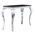 Consolle moderna effetto marmo con gambe curve in metallo