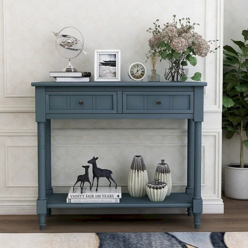 Console moderna con due cassetti e ripiano inferiore