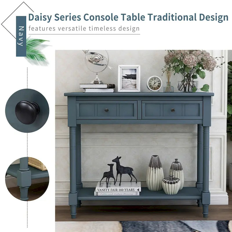 Console moderna con due cassetti e ripiano inferiore