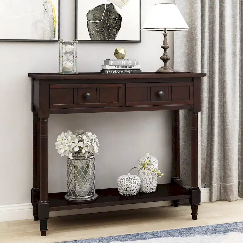 Console moderna con due cassetti e ripiano inferiore