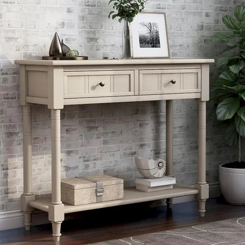 Console moderna con due cassetti e ripiano inferiore