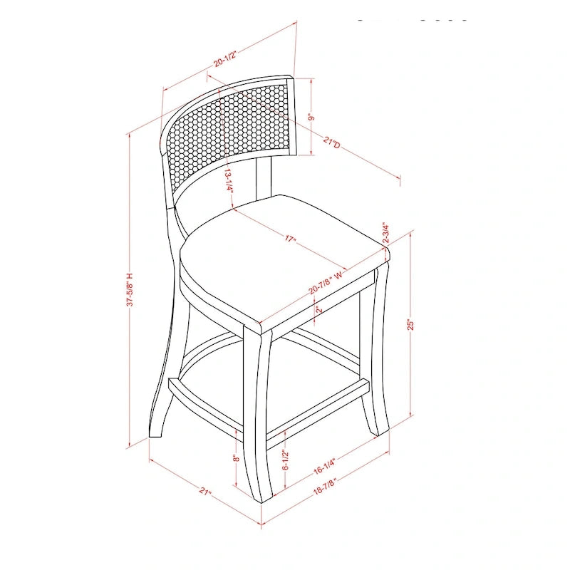 Sedia da banco in stile rustico moderno con schienale in canna
