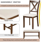 Set Tavolo da Pranzo 6 Pezzi – Ciliegio Naturale, Grigio o Espresso, Tavolo da Cucina in Legno