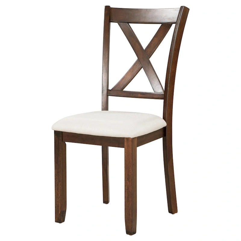 Set Tavolo da Pranzo 6 Pezzi – Ciliegio Naturale, Grigio o Espresso, Tavolo da Cucina in Legno