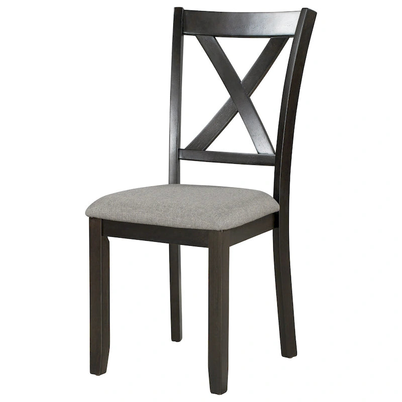 Set Tavolo da Pranzo 6 Pezzi – Ciliegio Naturale, Grigio o Espresso, Tavolo da Cucina in Legno