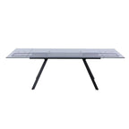 Set da pranzo allungabile 5 pezzi – Tavolo in vetro temperato, sedie imbottite, 160–240 cm