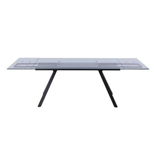 Set da pranzo allungabile 5 pezzi – Tavolo in vetro temperato, sedie imbottite, 160–240 cm