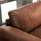 Divano Sezionale Chaise Reversibile Mid-Century in Pelle Scamosciata con Gambe in Metallo, Divano a L da Soggiorno