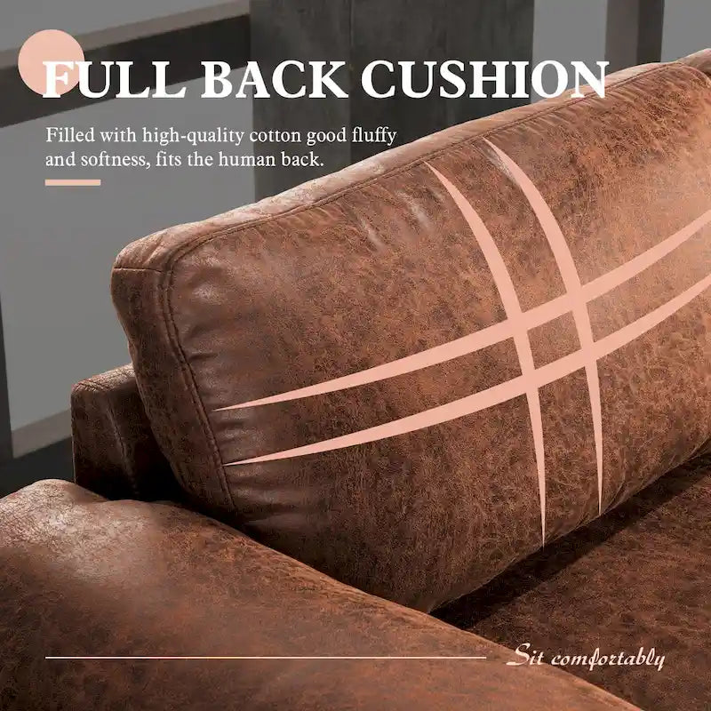 Divano Sezionale Chaise Reversibile Mid-Century in Pelle Scamosciata con Gambe in Metallo, Divano a L da Soggiorno
