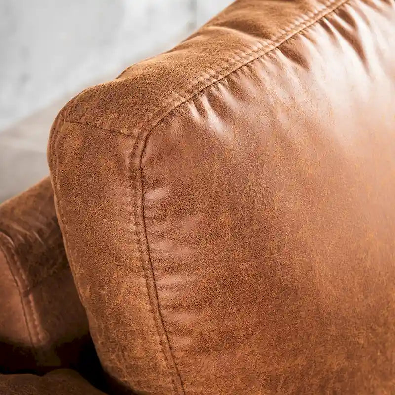 Divano Sezionale Chaise Reversibile Mid-Century in Pelle Scamosciata con Gambe in Metallo, Divano a L da Soggiorno