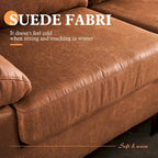 Divano Sezionale Chaise Reversibile Mid-Century in Pelle Scamosciata con Gambe in Metallo, Divano a L da Soggiorno