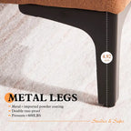 Divano Sezionale Chaise Reversibile Mid-Century in Pelle Scamosciata con Gambe in Metallo, Divano a L da Soggiorno