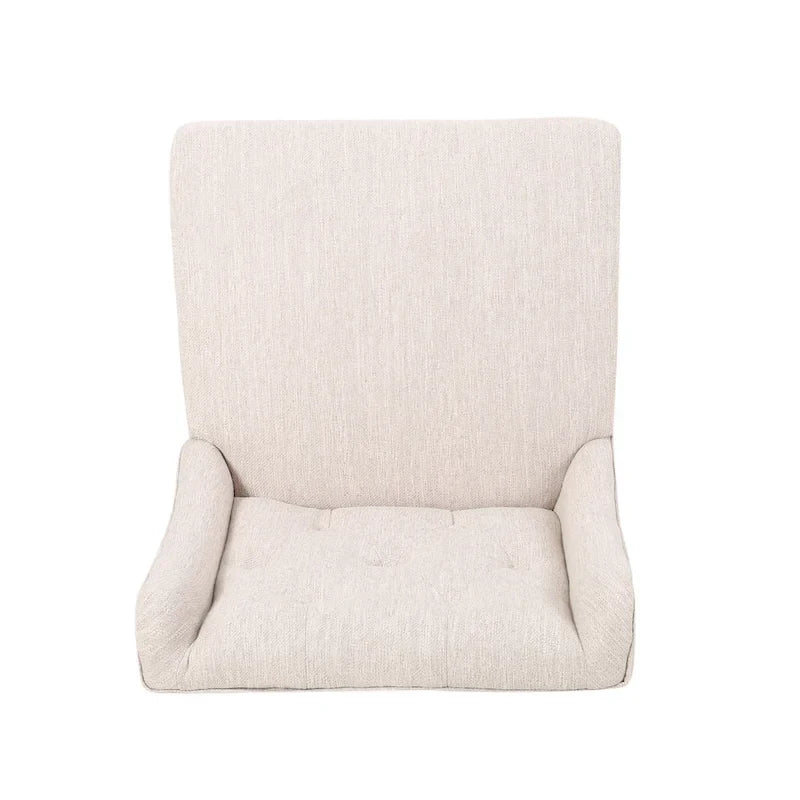 Sgabello da bancone con schienale ad ala, capitonné e gambe in legno di hevea naturale