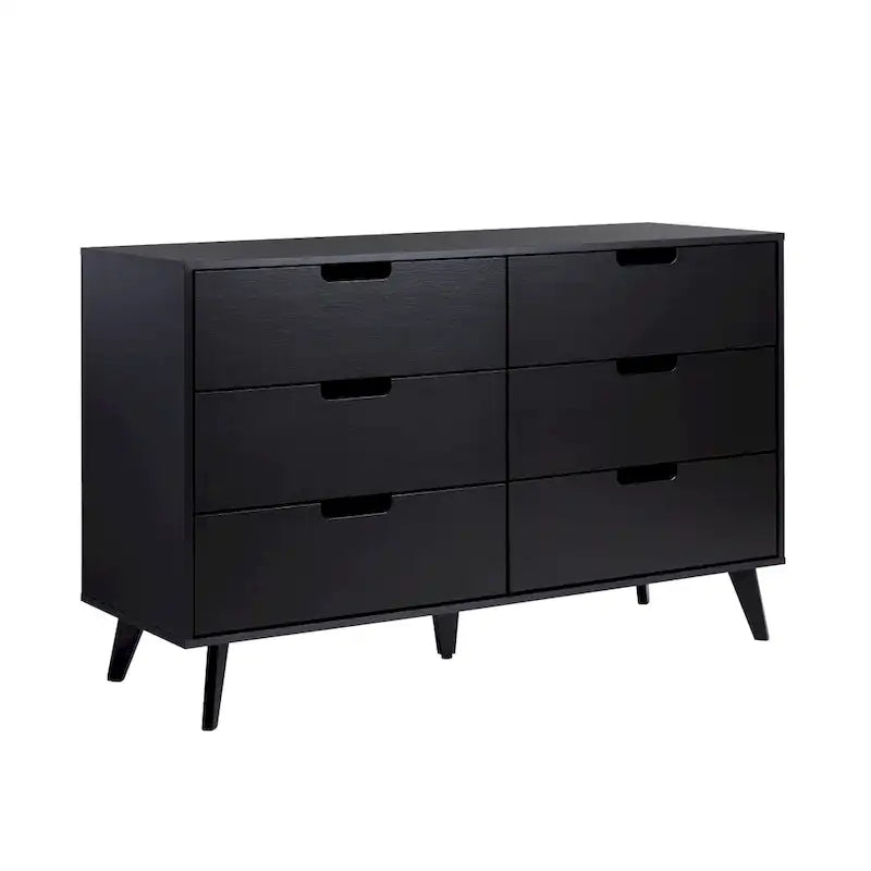 Cassettiera a 6 cassetti – Finitura Riviera o Nera, Comodino Cassettiera Contenitore