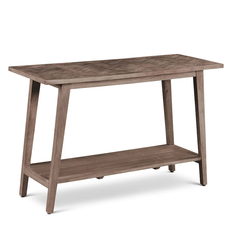Consolle in Legno Massello di Mango – Finitura Naturale, Tavolino d'Appoggio per Ingresso e Corridoio