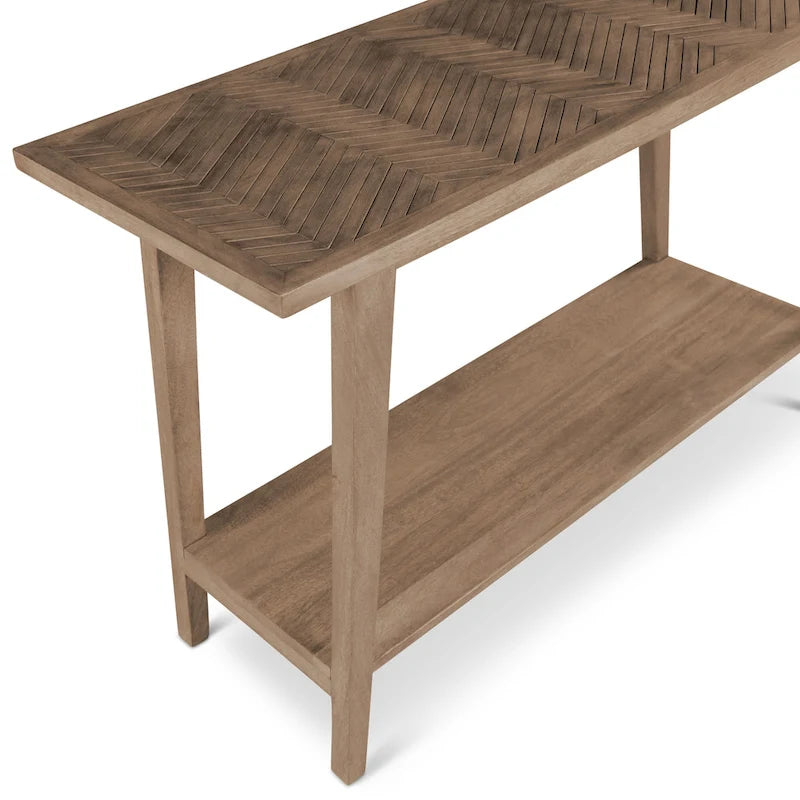 Consolle in Legno Massello di Mango – Finitura Naturale, Tavolino d'Appoggio per Ingresso e Corridoio