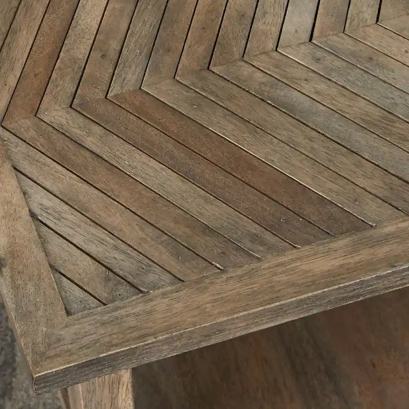 Consolle in Legno Massello di Mango – Finitura Naturale, Tavolino d'Appoggio per Ingresso e Corridoio