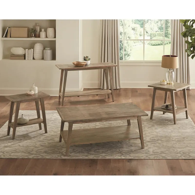 Consolle in Legno Massello di Mango – Finitura Naturale, Tavolino d'Appoggio per Ingresso e Corridoio