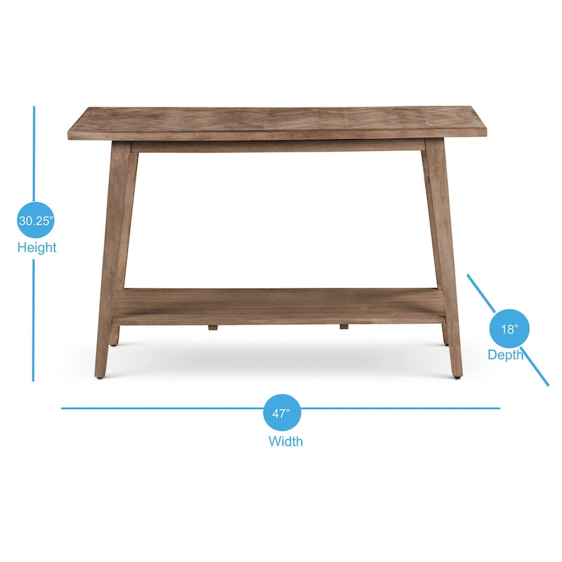 Consolle in Legno Massello di Mango – Finitura Naturale, Tavolino d'Appoggio per Ingresso e Corridoio