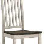Sedie da pranzo Derry Farmhouse in legno bianco antico con schienale a doghe di Furniture of America (set da 2)